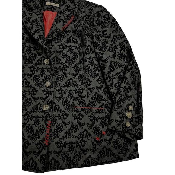 Joe Browns Black Brocade Jacket Coat Red lining NWOT Plus  Sz 28 NWOT - Picture 6 of 7